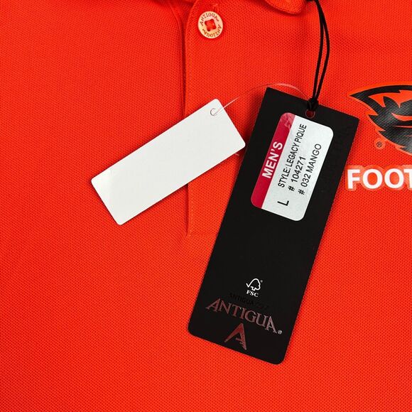 Oregon State Beavers Polo Shirt Mens Size Large‎ Antigua Orange Football NWT - Picture 4 of 8